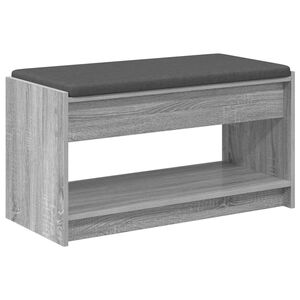 vidaXL Gangbenk Gr&aring; Sonoma 83 x 38 x 45 cm Konstruert treverk og stoff