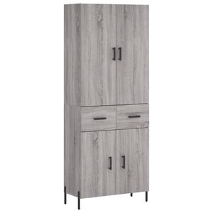 vidaXL Highboard gr&aring; sonoma 69,5x34x180 cm konstruert tre