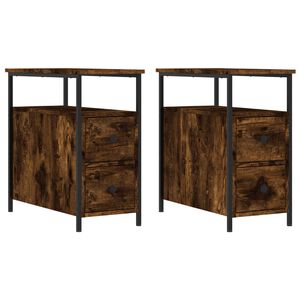 vidaXL Nattbord 2 stk r&oslash;kt eik 30x60x60 cm konstruert tre