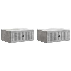 vidaXL Nattbordskap 2 pcs Betonggr&aring; 49 x 34,5 x 20 cm Konstruert tre