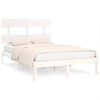 vidaXL Sengeramme hvit heltre 135x190 cm Double