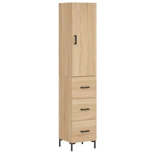 vidaXL Highboard sonoma eik 34,5x34x180 cm konstruert tre