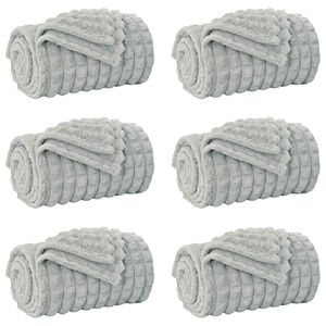 vidaXL Kastepledd 6 stk. Gr&aring; 200 x 150 cm 4.5 kg Fleece