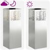 vidaXL Solenergi LED stibelys Fiskebein 2 pcs Galvanisert Galvanisert