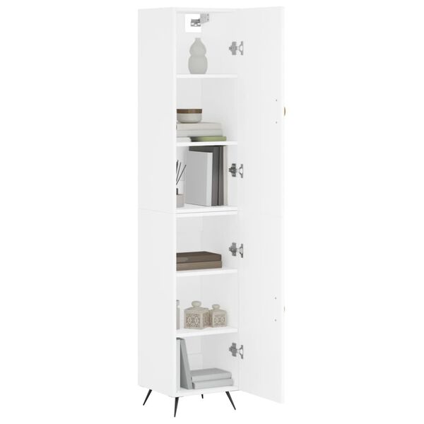 vidaXL Highboard hvit 34,5x34x180 cm konstruert tre