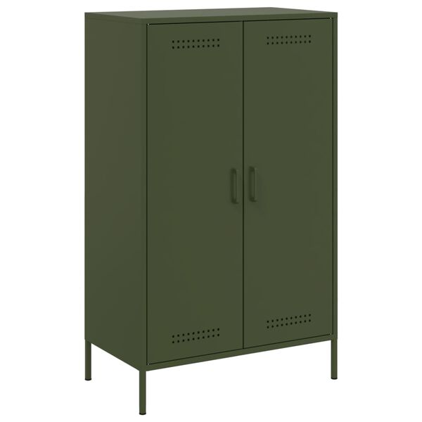 vidaXL Highboard olivengrønn 68x39x113 cm stål