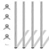 vidaXL 4 Height justerbare Bordben Krom 1100 mm