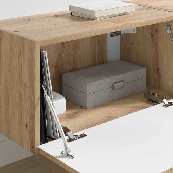 vidaXL TV Veggskap Veggmontert 2 pcs Kunstnerisk Eik 60 x 31 x 29,5 cm