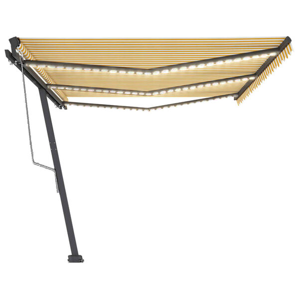 vidaXL Automatisk markise med vindsensor og LED 600x300 cm gul/hvit