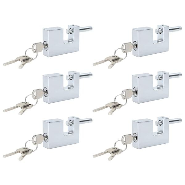 vidaXL Hengel&aring;s 6 pcs s&oslash;lv 6 x 2 x 4,5 cm Jern
