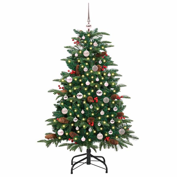 vidaXL Kunstig juletre med 150 LED gr&oslash;nn 150 cm PVC og Metall og Plast