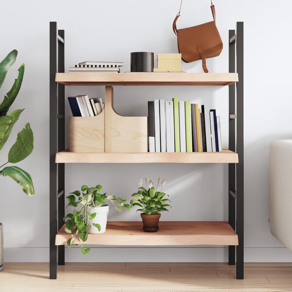 vidaXL Vegghylle 100x60x(2-6) cm ubehandlet heltre eik