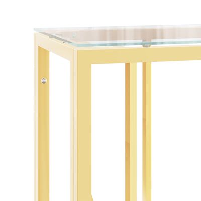 vidaXL Konsollbord 110x30x70 cm rustfritt stål og glass