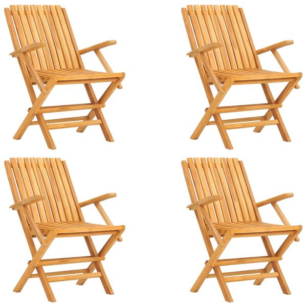 vidaXL Hagespisegruppe 5 deler heltre teak