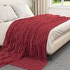vidaXL Kastepledd 6 pcs Bordeaux R&oslash;d 270 x 240 cm Fleece