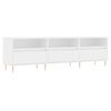 vidaXL TV-benk hvit 150x30x44,5 cm konstruert tre