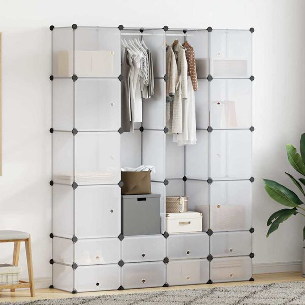 vidaXL Modul&aelig;rt skap 18 deler hvit 37x146x180,5 cm