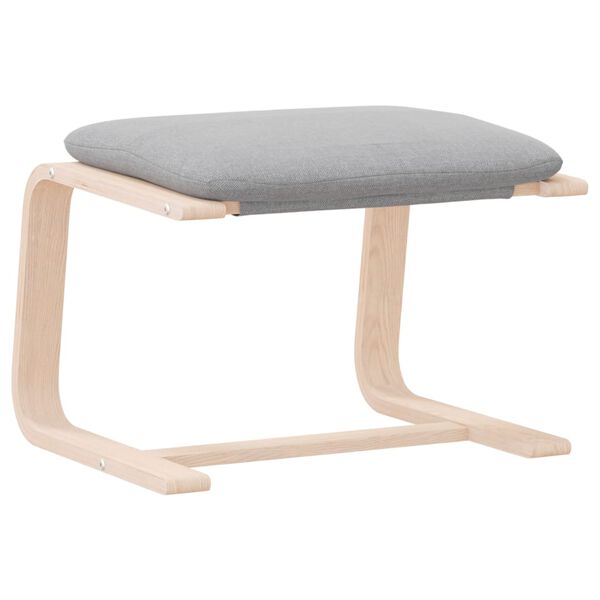 vidaXL Fotskammel lysegr&aring; 51x41x40 cm stoff