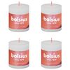 Bolsius Rustikke søylelys Shine 4 stk 80x68 mm skyet hvit
