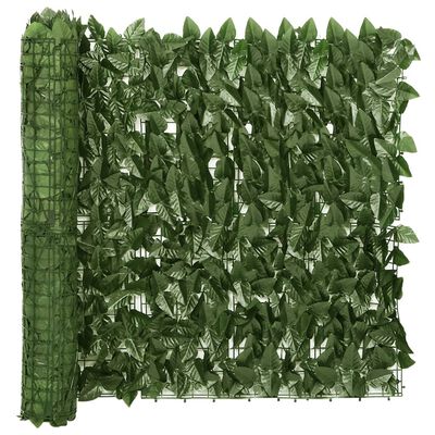 vidaXL Balkongskjerm med mørkegrønne blader 400x75 cm