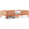 vidaXL Sengeramme uten madrass voksbrun 100x200 cm heltre furu