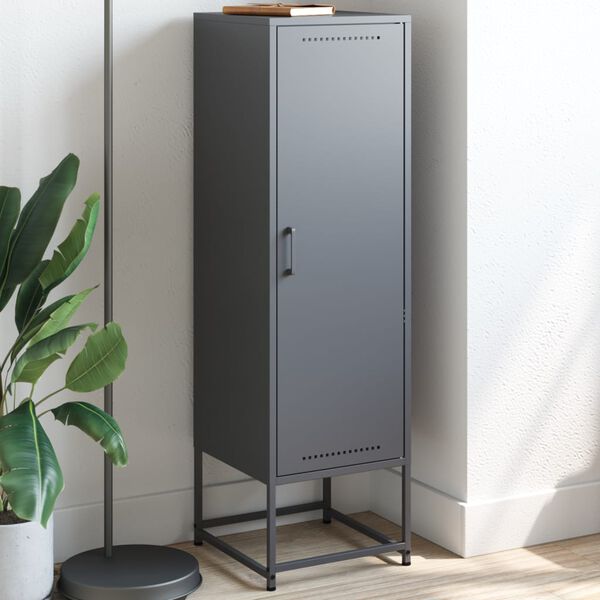 vidaXL Highboard antrasitt 36x39x123 cm stål