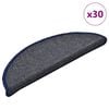 vidaXL Trappematter 30 stk 56x17x3 cm m&oslash;rkegr&aring; og bl&aring; halvrund