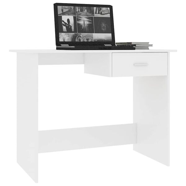 vidaXL Skrivebord hvit 100x50x76 cm konstruert tre