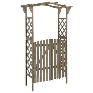 vidaXL Pergola med port 116x40x204 cm heltre gran gr&aring;