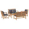 vidaXL Hagesofa Set 5 pcs Naturlig Massivt Teaktre