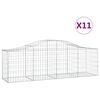vidaXL Gabionkurver buede 11 stk 200x50x60/80 cm galvanisert jern