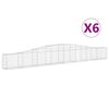 vidaXL Gabionkurver buede 6 stk 400x30x40/60 cm galvanisert jern