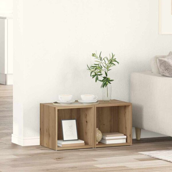 vidaXL TV-benksett 2 pcs Artisan Eik 37 x 35 x 37,5 cm Konstruert tre