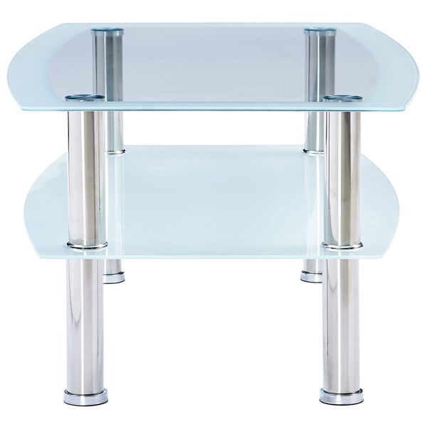 vidaXL Salongbord hvit 100x60x42 cm herdet glass