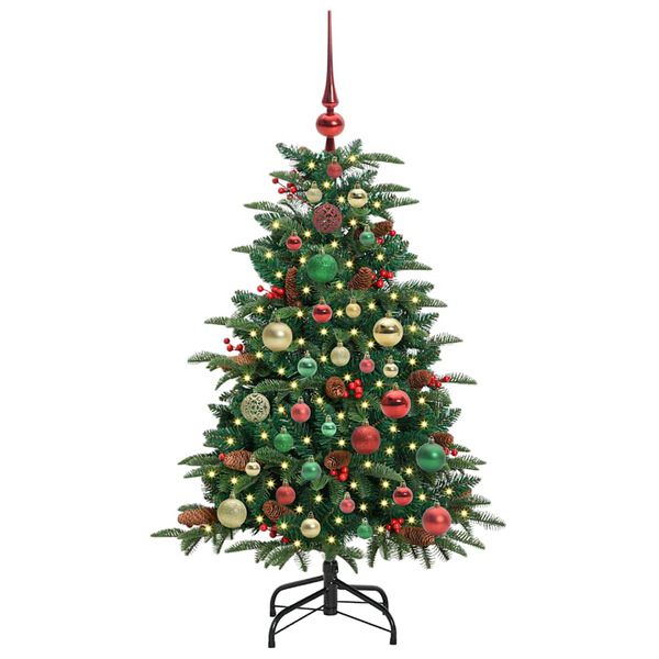 vidaXL Kunstig juletre med 150 LED gr&oslash;nn 120 cm PVC og Metall og Plast