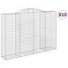 vidaXL Gabionkurver buede 10 stk 300x50x200/220 cm galvanisert jern