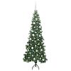 vidaXL Hj&oslash;rne Kunstig Jul Tre med 300 LED gr&oslash;nn 180 cm PVC og metall