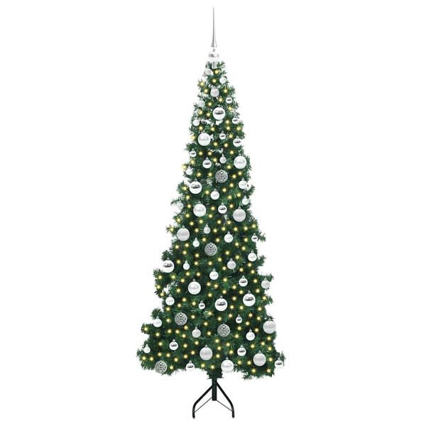 vidaXL Hj&oslash;rne Kunstig Jul Tre med 300 LED gr&oslash;nn 180 cm PVC og metall