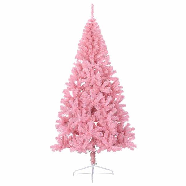 vidaXL Kunstig Forh&aring;ndsopplyst Juletre med 300 LED Rosa 210 cm PVC