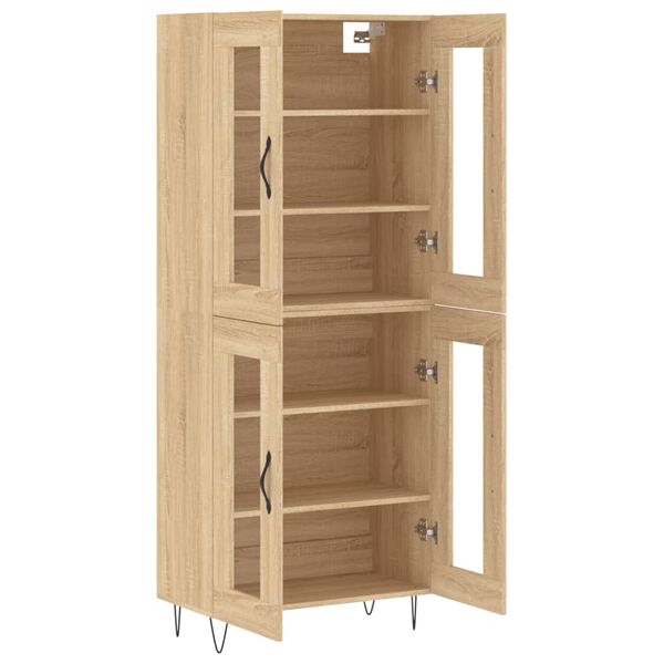 vidaXL Highboard sonoma eik 69,5x34x180 cm konstruert tre