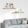 vidaXL Vegghylle med hylle 2 pcs Beige 115 x 9 x 3 cm Konstruert tre