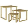 vidaXL bord 3 stk. Naturlig 50,5 x 50 x 46 cm Impregnert furu