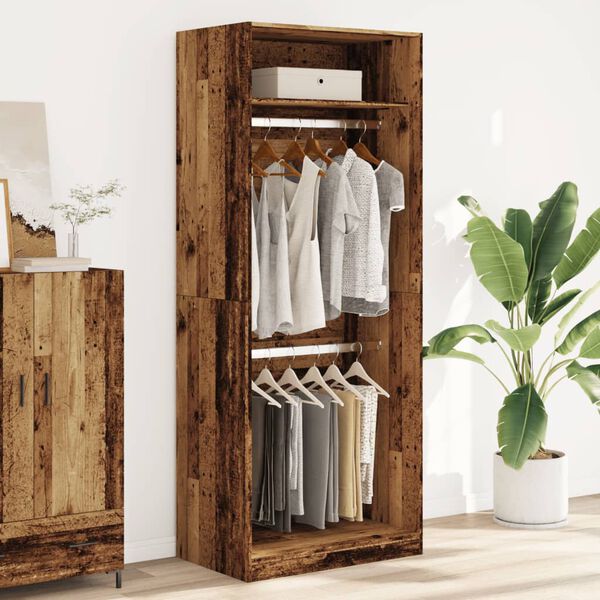 vidaXL Garderobe gammelt tre 80x50x200 cm konstruert tre