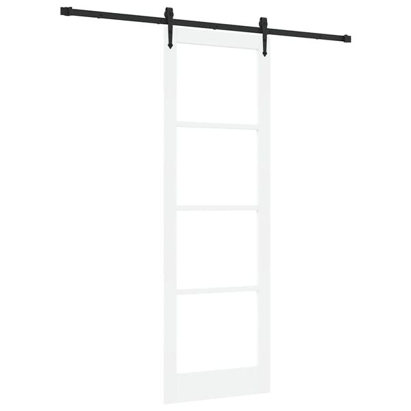 vidaXL Skyved&oslash;r ORKDAL Hvit 78 x 232 cm Massivt furutre og glass