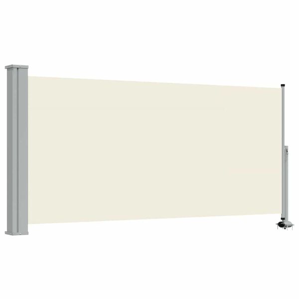 vidaXL Uttrekkbar sidemarkise 120x300 cm kremhvit