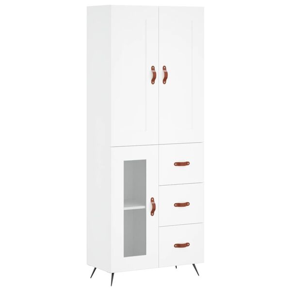 vidaXL Highboard hvit 69,5x34x180 cm konstruert tre
