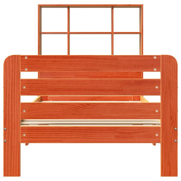 vidaXL Sengeramme uten madrass voksbrun 90x190 cm heltre furu