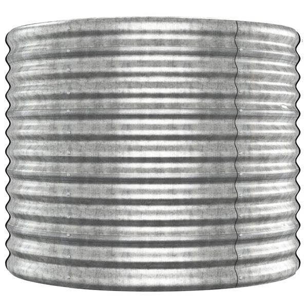 vidaXL Høybed pulverlakkert stål 512x80x68 cm sølv