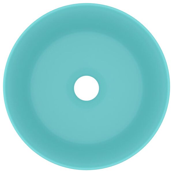 vidaXL Luksuri&oslash;s servant rund matt lysegr&oslash;nn 40x15 cm keramisk