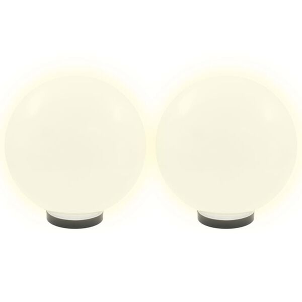 vidaXL Lampesett LED 2 stk sfærisk 30 cm PMMA